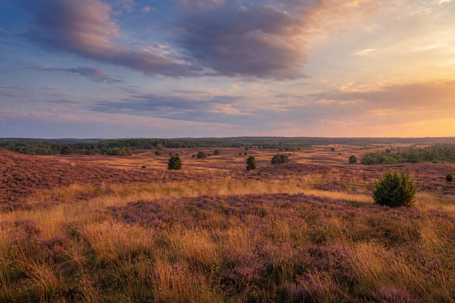 Weites Panorama der Lüneburger Heide